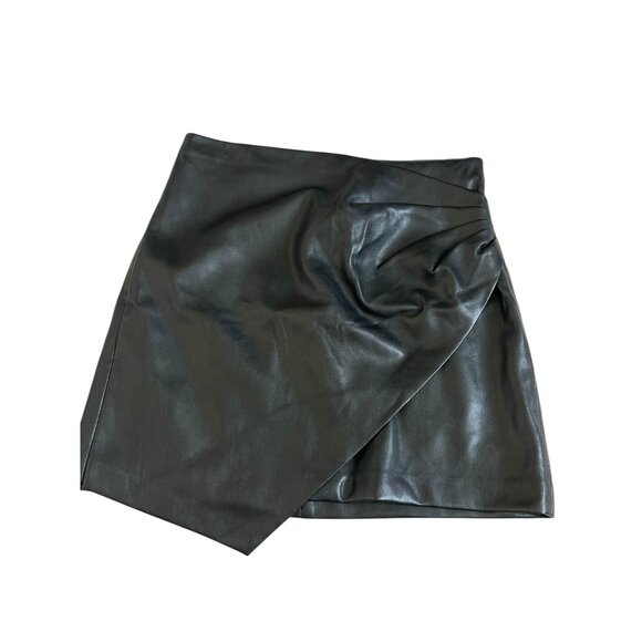 Black Faux Wrap Mini Skirt by Mango - Chic Women’s Outfit Essential Medium - Picture 1 of 8